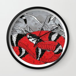 Red snake Wall Clock