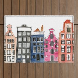Amsterdam Canal Houses Outdoor Rug