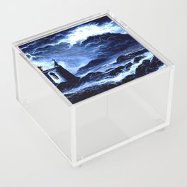 A lighthouse in the storm Acrylic Box