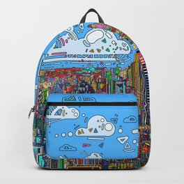 new york city skyline colorful Backpack