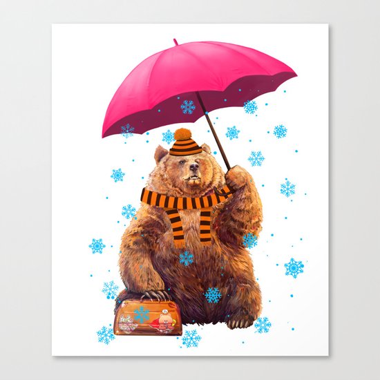Winter bear Canvas Print