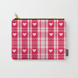  Valentines day  red plaid checkered gingham  pattern with hearts  Carry-All Pouch | Check, Romantic, Lumberjack, Red, Valentine, Love, Checkered, Valentinesday, Minihearts, Geometric 