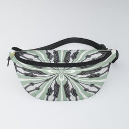 Tropical Rain Forest - Black - Gray - Eaton Blue - White 12 Point Star  Fanny Pack