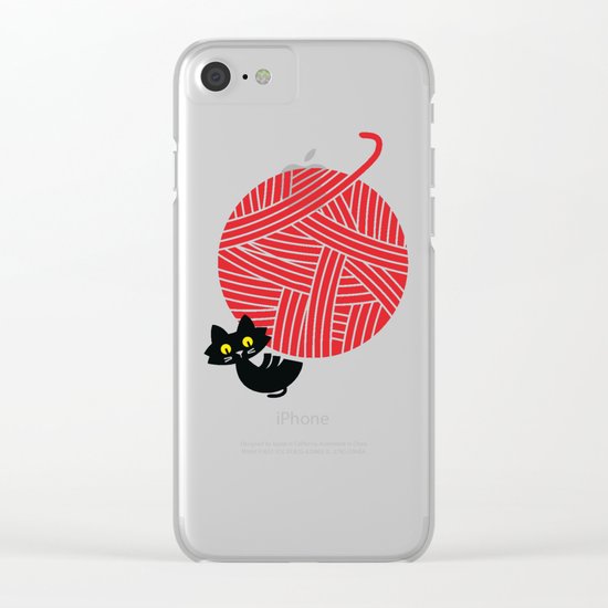 Fitz - Happiness (cat and yarn) Clear iPhone Case
