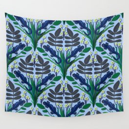 Blue spotted salamander pattern in light blue Wall Tapestry