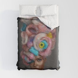 Shades of African American beauty; magical realism color hair female portrait color photograph / photography Duvet Cover