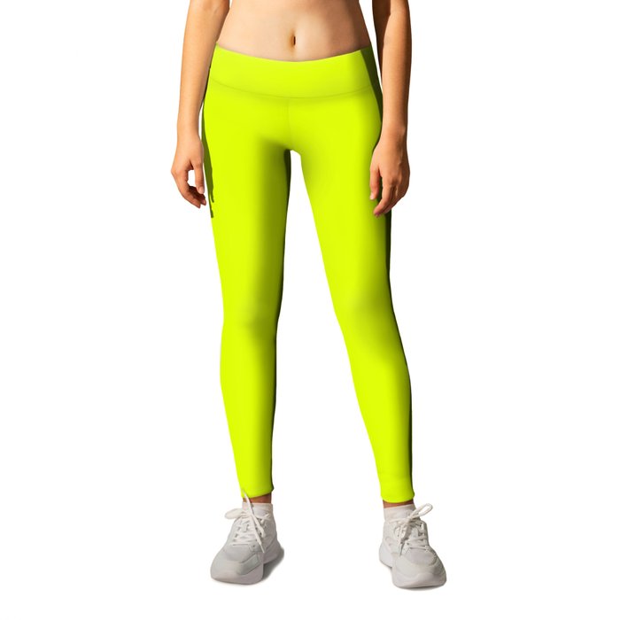 Chartreuse Yellow #DFFF00 Leggings by CyborgTwin | Society6