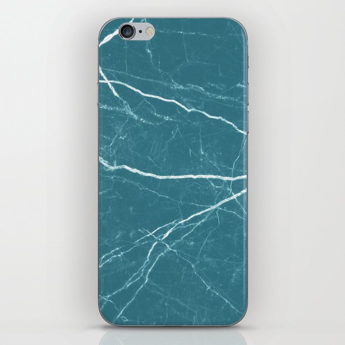 Blue marble abstract texture pattern iPhone Skin