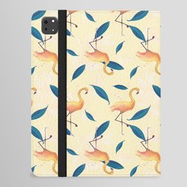 Yellow flamingo pattern iPad Folio Case
