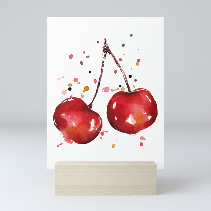 Cherry Splash Mini Art Print
