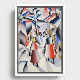 Tomorrow in the village after the snowstorm Kazimir Malevich Framed Canvas