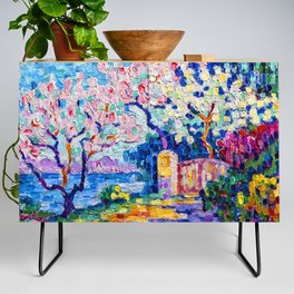 Paul Signac Almond Trees in Bloom Credenza