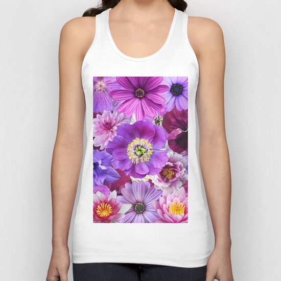 PURPLE FLOWERS Unisex Tank Top