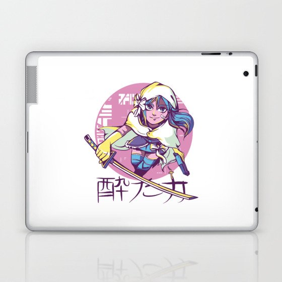 Cyberpunk Anime Girl Laptop & iPad Skin