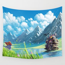 Mountains and lake Wall Tapestry