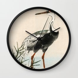 Crane Branch Traditional Japanese Wildlife Wall Clock
