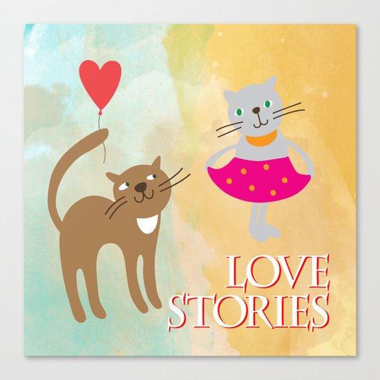 Cats - love stories Canvas Print