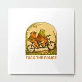 biker frogs Metal Print | Frick, Acab, Pd, Meme, Biker, Police, Graphicdesign, Frog, Toad, Fuck 