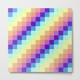 Diagonal Pixel Colorful Metal Print | Party, Burnman, Pixel, Rave, Eletro, Graphicdesign, Block, Electronic, Tech, Digital 