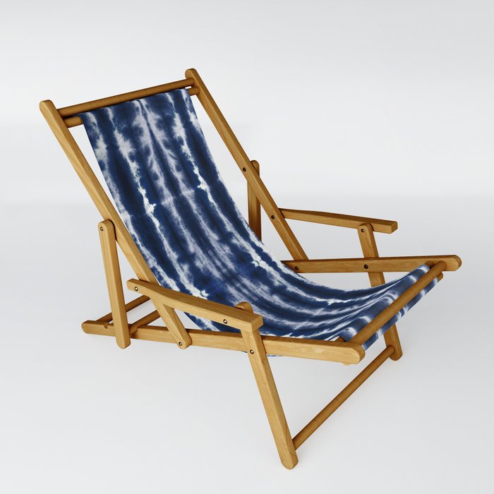 Palm Tiki Shibori Indigo Sling Chair