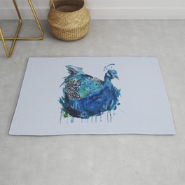 Paint splat Peacock Rug