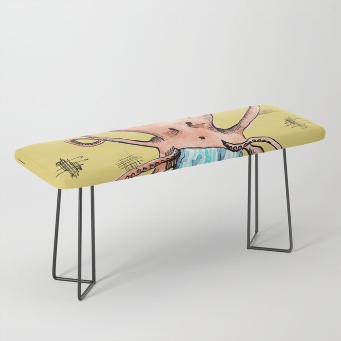 Quirky Octopus Orange Yellow Bench