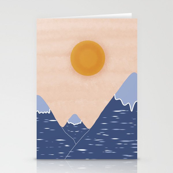 sunset mountains Stationery Cards