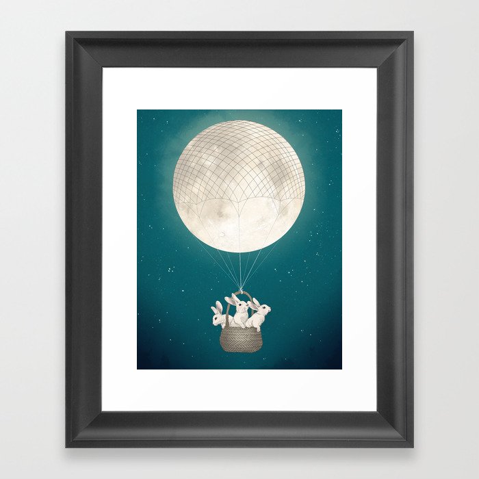 moon bunnies Framed Art Print
