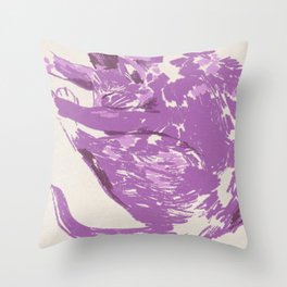 Purple Sleepy Cat Throw Pillow