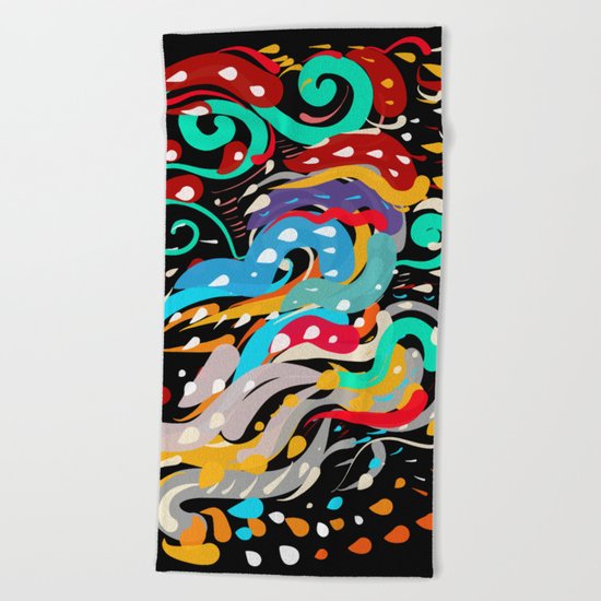 Abstract Life in multicolor way Beach Towel