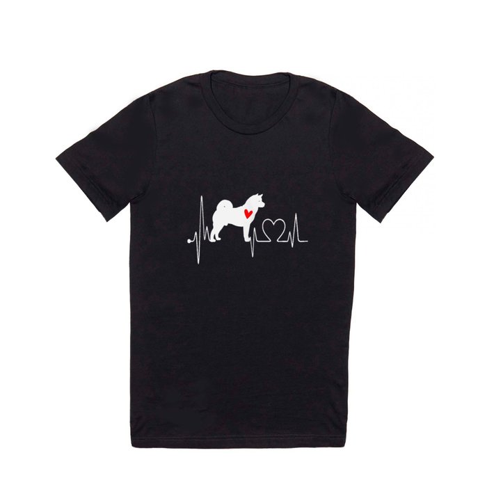 Cute Akita Dog Heartbeat Funny for men women T Shirt