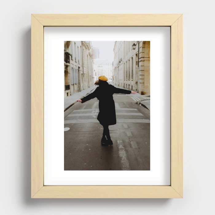 Happy in Paris Recessed Framed Print