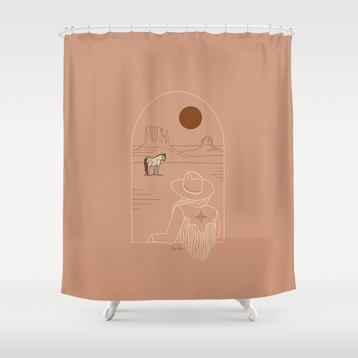 Lost Pony - Pink Clay Shower Curtain