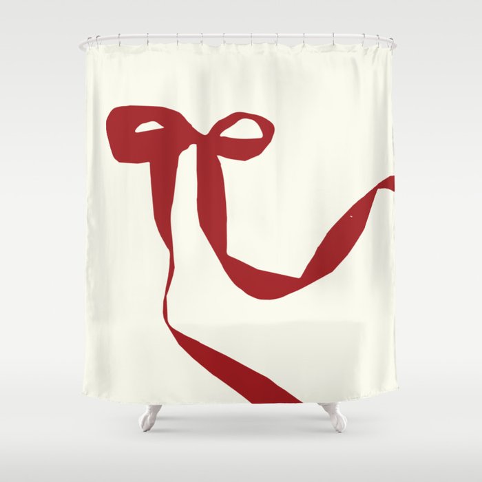 Red Bow Shower Curtain