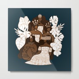 UrbanNesian International Women's Day Metal Print | Polynesian, Women, Girl, Queen, Graphicdesign, Tropicalleaves, Islander, Urbannesian, Siapo, Melenesian 