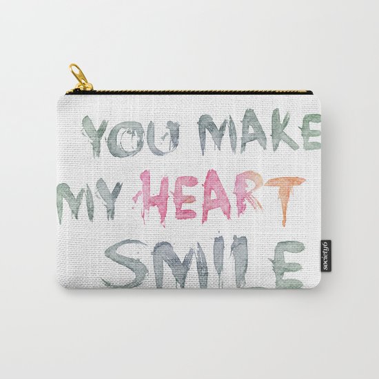 You make my heart smile ink lettering Carry-All Pouch