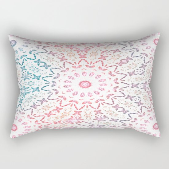 Rainbow Mandala Rectangular Pillow