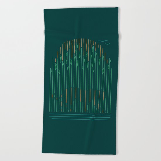 Tiger In The Grass Beach Towel