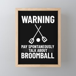 Broomball Stick Game Ball Player Framed Mini Art Print