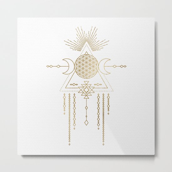 Golden Goddess Mandala Metal Print