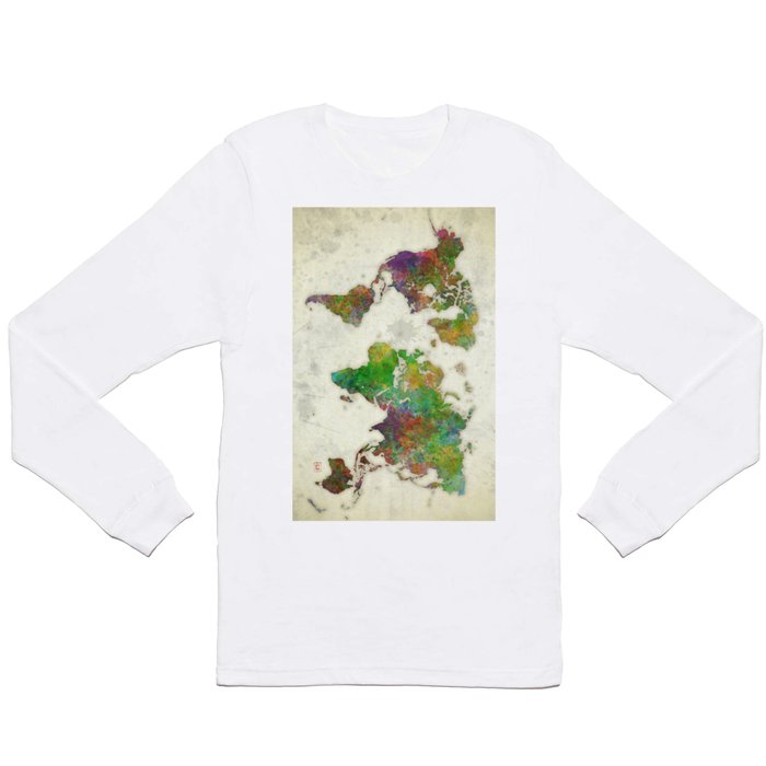 World Map Color Long Sleeve T Shirt