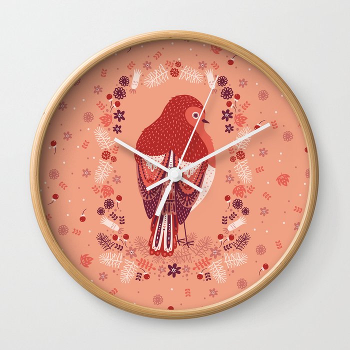 Petite Robin Red Breast Wall Clock