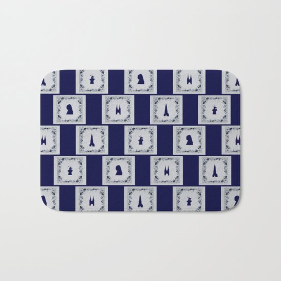 Collage Delft blue tiles Bath Mat