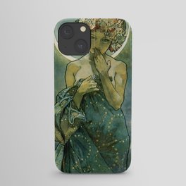Alphonse Mucha "The Moon and the Stars Series: The Moon" iPhone Case