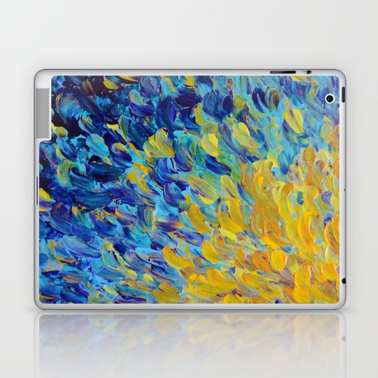 Aquatic Melody Lovely Bright Abstract Ocean Waves Acrylic Painting Colorful Rainbow Beach Gift Art Laptop Ipad Skin By Ebiemporium Society6