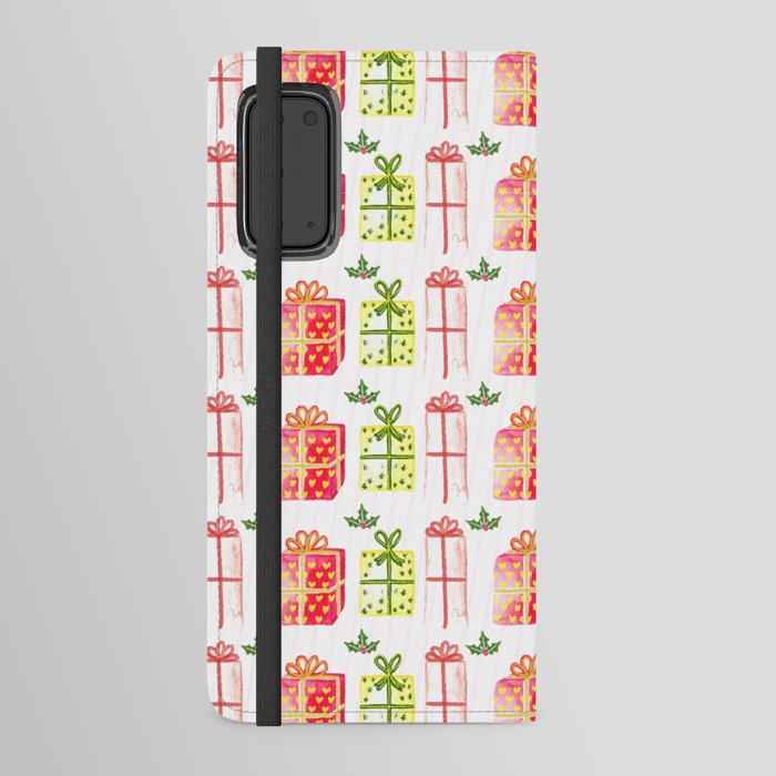 Christmas Pattern Watercolor Drawing Gifts Android Wallet Case