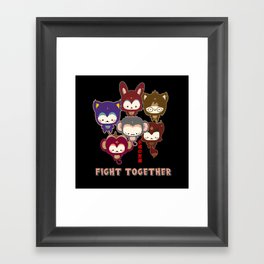 Fight Together, Monster, Japan, Yōkai, Shishees Framed Art Print