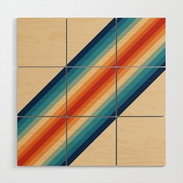Double rainbow retro palette 70S Wood Wall Art