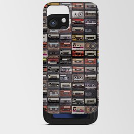 Huge collection of audio cassettes. Retro musical background iPhone Card Case