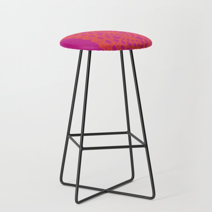 Lace in orange and pink Bar Stool
